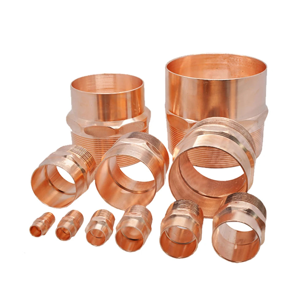 1/4" 3/8" 1/2" 3/4" 1"-4" BSP Male To Solder Cup Connector Copper End Feed Coupling Plumbing Fitting Coupler For Air Condition