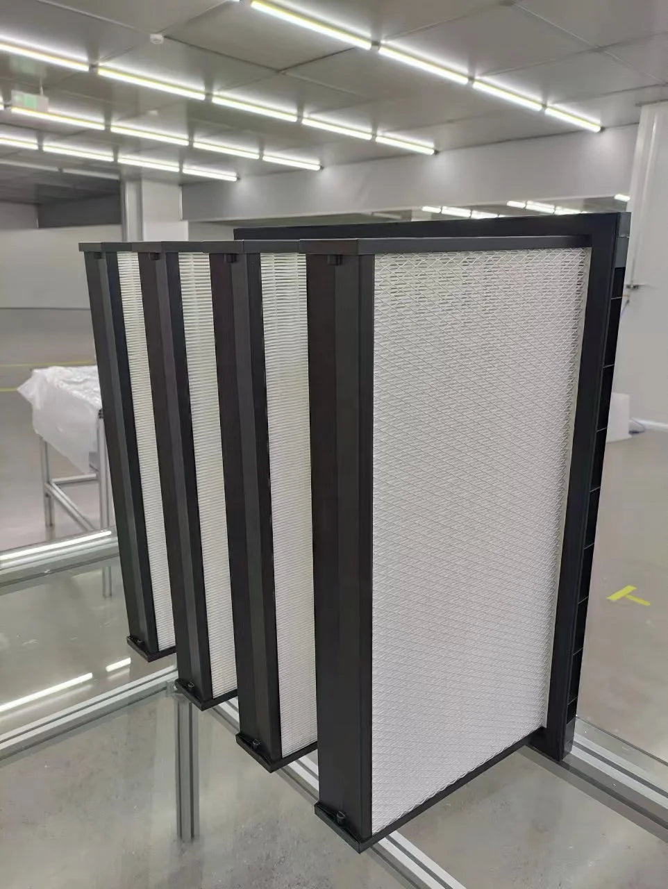 Multi Functional Quality Assurance Plastic Frame Mushroom V Bank Compact H14 Hepa Filter