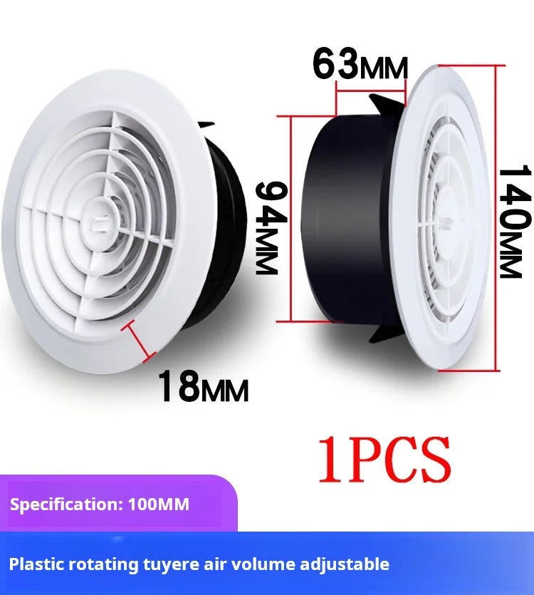 Various Shapes Air Vent Extract Valve Grille Air Circulation Vents Cover 100/150mm Round Ducting Ventilation Cover Accessories
