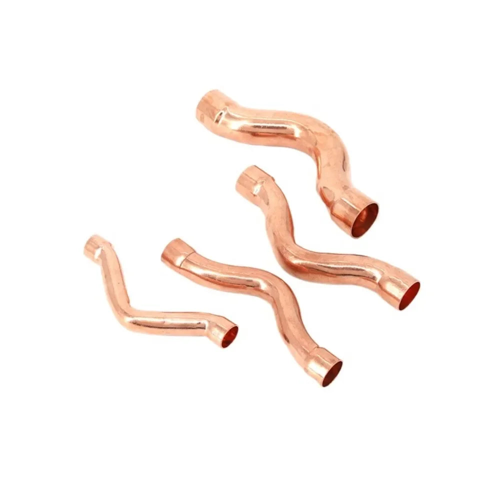 15-35mm Weld Socket End Feed Solder Arch Bridge Bend Bow Pure Copper Pipe Fitting Connector Air-Conditioning