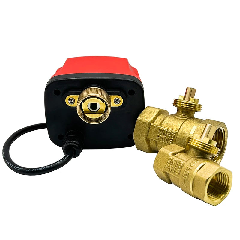 Motorized Ball Valve 2-Wire/3-Wire Waterproof IP65 Two-Way/Three-Way Electric Water Valves Female Thread 12V 24V 220V DN15-DN50