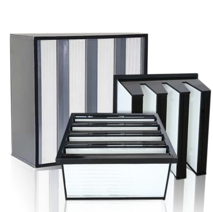 V BANK Filter F7 F8 F9/ABS Plastic Frame Rigid Filter For Ac System 592x592x292 Mm Gas Turbine Air Filter