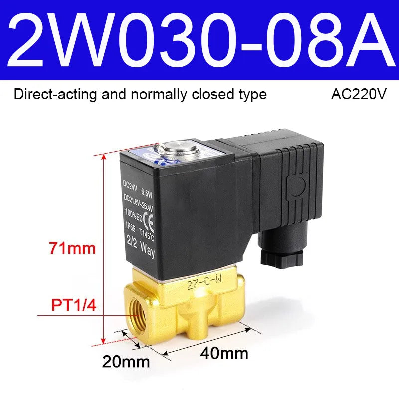AIRTAC Original Fluid Control Valve Direct-acting Normally Closed 2W030-6/8 050-10/15 Internally Piloted 2W150-15 200-20 250-25