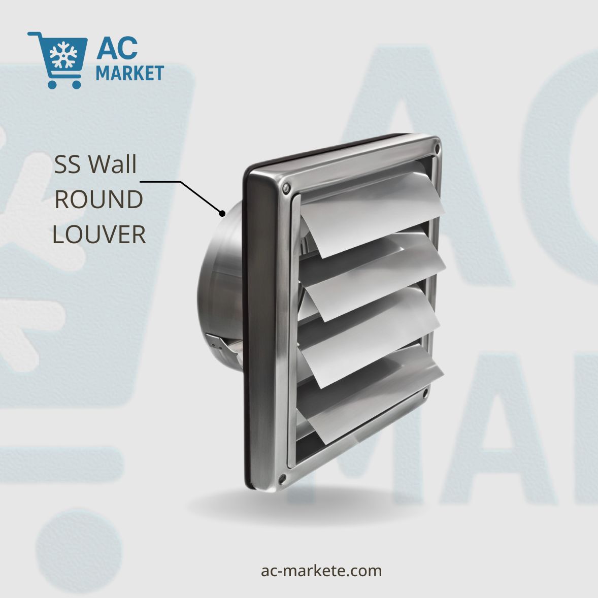 100/125/150mm Stainless Steel Air Vent Duct Grill Wall Square Tumble Air Outlet Dryer Extractor Ventilation Cover Fan Outlet