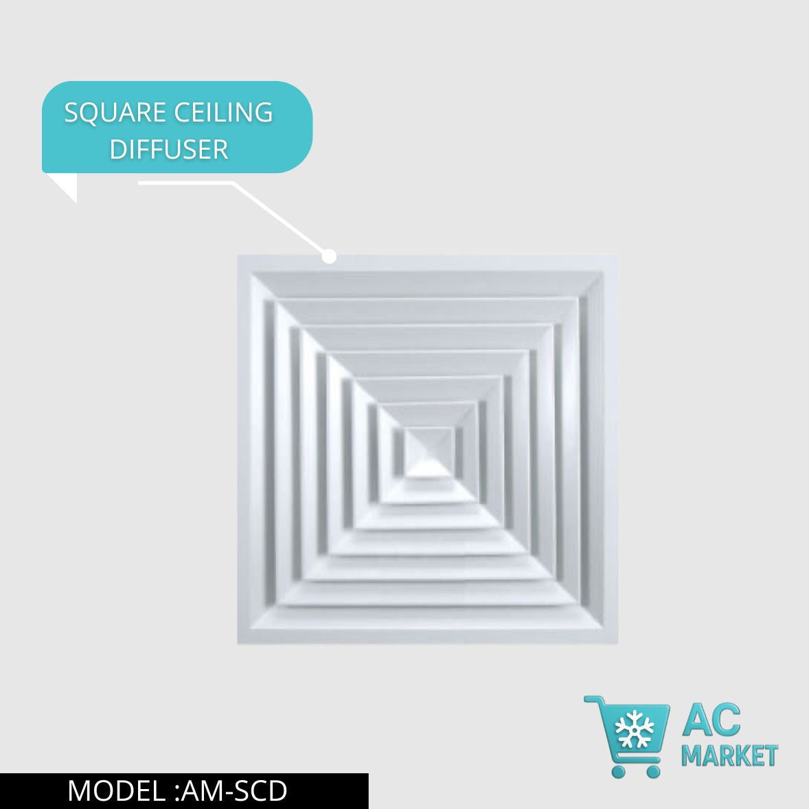 Aluminum four-way air diffuser – Central air conditioning diffuser – High-quality ceiling air vents