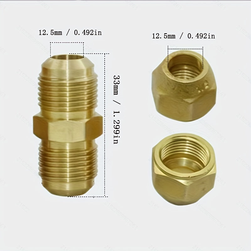 Heavy-Duty Pure Copper Three-Way Connector - Threaded Flare Adapter for AC/Refrigeration Systems, Industrial Plumbing - Compatible with British Standard Pipes - Durable HVAC Construction, Refrigeration System Fittings, Precis