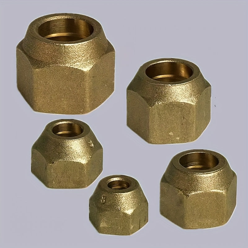 2pcs - High quality brass hexagon nut refrigeration accessories - 1/4 inch, 5/16 inch, 3/8 inch 1/2 inch, 5/8 inch, 3/4 inch, with hexagonal copper pipe nipple nuts, corrosion resistant
