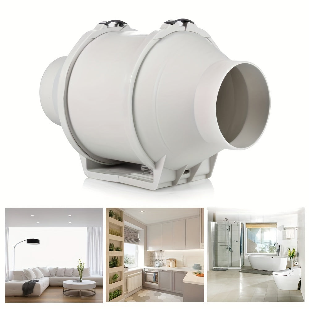 High-Speed ​​10.16cm Inline Duct Fan with Mixed Flow - Low Noise, Powerful Ventilation for Heating &amp; Cooling, Ideal for Grow Tents &amp; Hydroponics, Easy Install, 220V