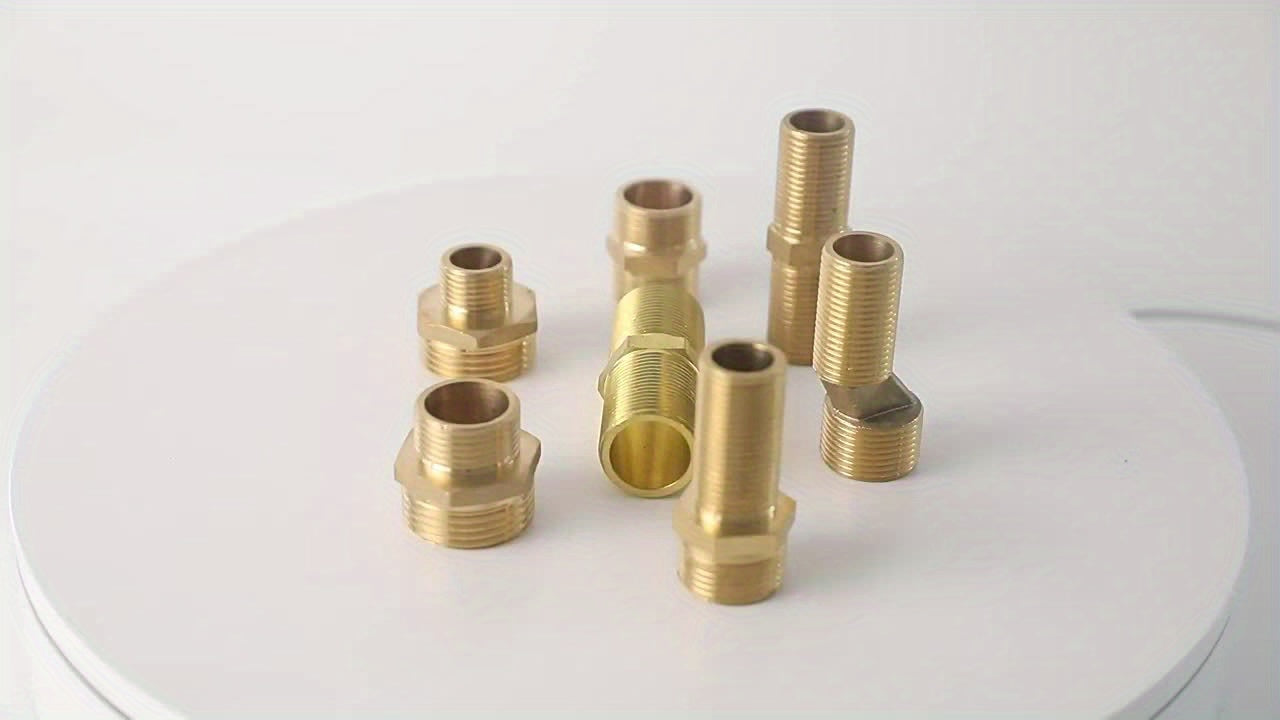 40pcs/66pcs of Brass Hex Nut Fittings 1/8" 1/4" 3/8" 1/2" 3/4" BSP Male Threaded Quick Connectors Suitable for Garden Water, Oil, RV, And Kitchen Pipe Connections.