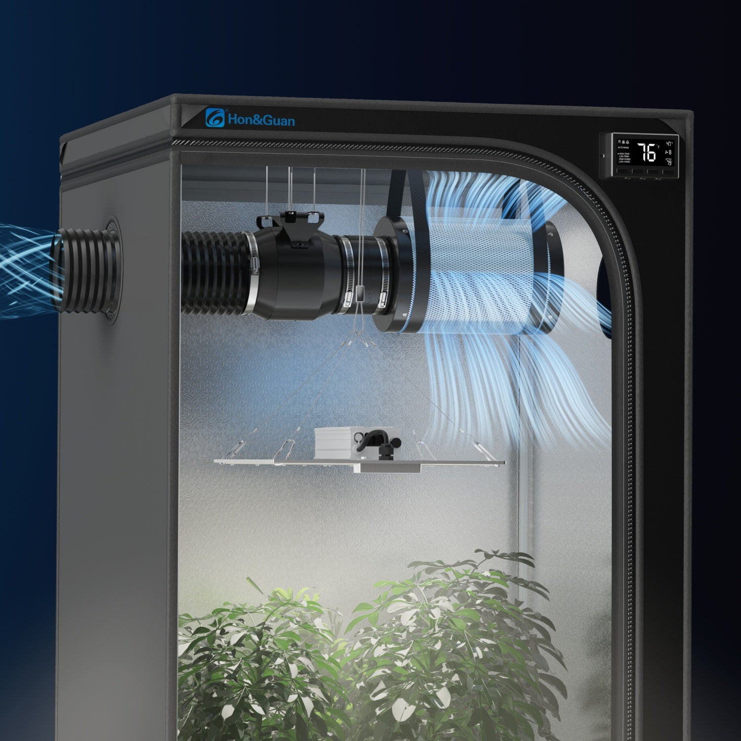 European 4-Inch Fan Filter Set (Hose + Soft Tube + HI-100PE Black And Orange European Model + 100*250Mm Filter + Lanyard)